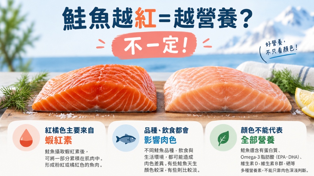 鮭魚越紅越營養嗎？從蝦紅素看懂鮭魚顏色背後的營養真相