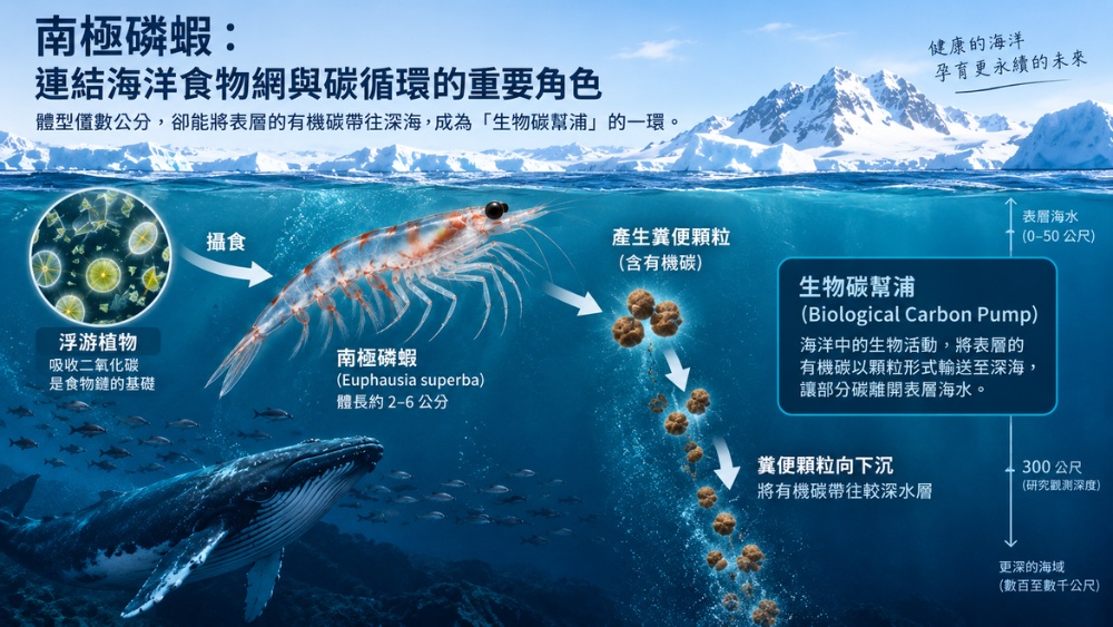 南極磷蝦不只是Omega-3來源？研究揭開牠在海洋碳循環中的另一個角色